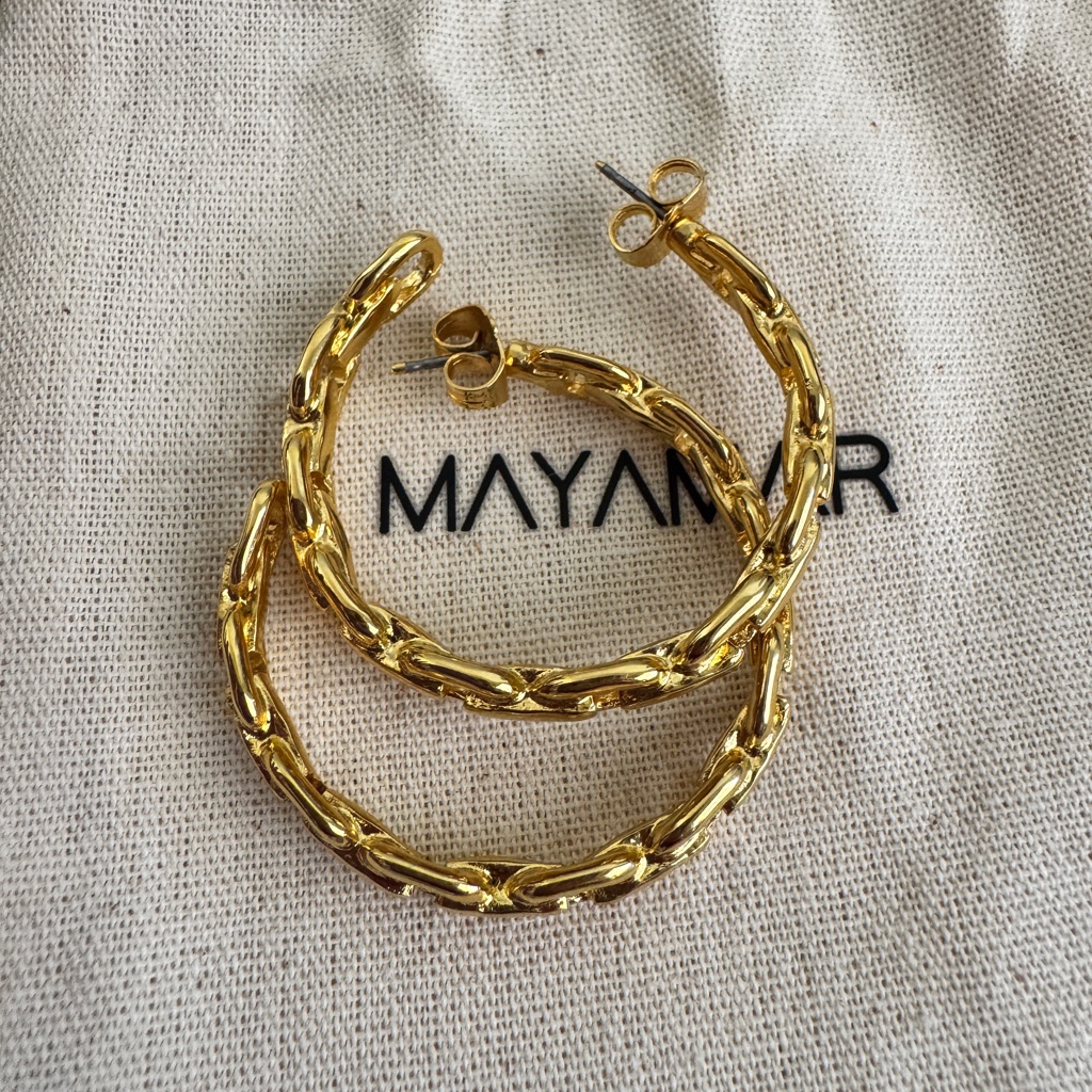 Mayamar 24k Gold-Plated Hoop Earrings 15 Nwt Giftable - Nwt 48$
